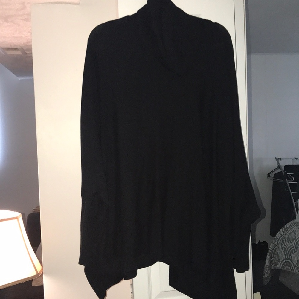 Black, loose turtle neck sweater